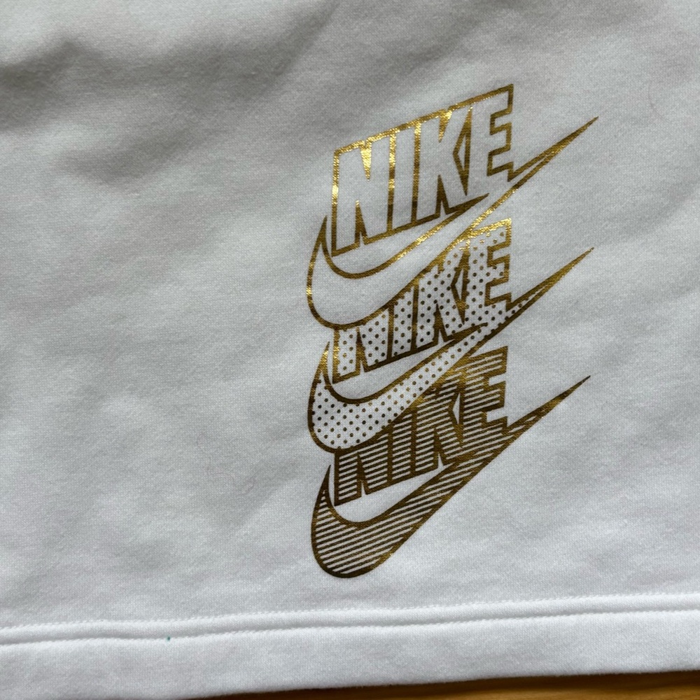 Nike Cropped Quarter Zip White Gold Just Do It Womens Size Medium Sweatshirt - Picture 6 of 6